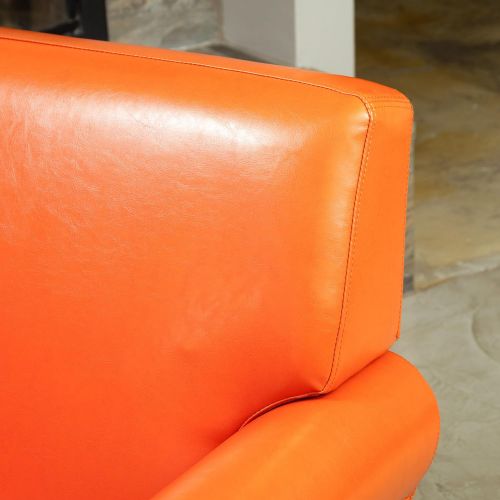  Great Deal Furniture Canton Orange Leather Club Chair