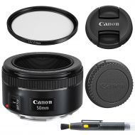 AOM Canon EF 50mm f1.8 STM: Lens with Glass UV Filter, Front and Rear Lens Caps, and Deluxe Cleaning Pen, Lens Accessory Bundle50 mm f1.8- International Version