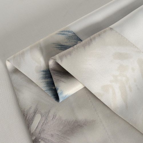  VOGOL Polyester Cotton Leaves Printed Curtains, Thermal Insulated Blackout Curtain Top Grommet Drapes Panels for Bedroom Hotel Living Room, Two Panels, W52 x L96 inch