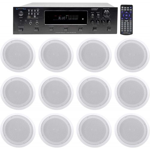  Technical Pro 6000w (6) Zone Home Theater Bluetooth Receiver+(12) 8 Speakers