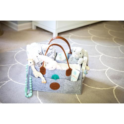  Lil Dandelion Baby Diaper Caddy Organizer - Baby Shower Gift Basket for Boy Girl | Nursery Storage Bin tote Changing Table | Cute Infant Gift Bag | Portable Travel Car Organizer | Newborn Regist