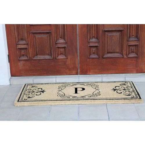  A1 Home Collections First Impression A1HOME200104-P Hayley Entry Double Doormat, Monogrammed P