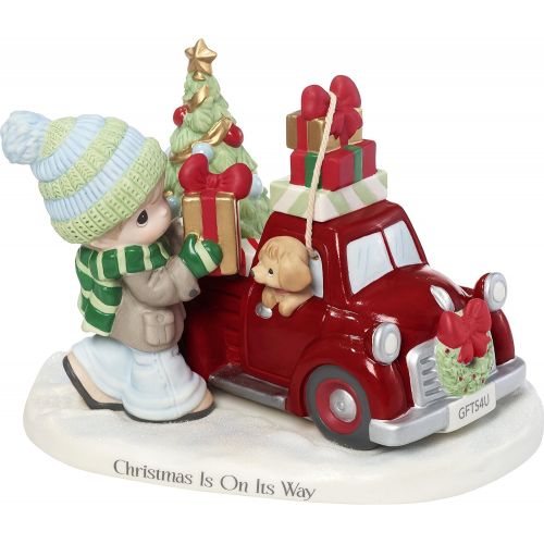  Precious Moments Christmas is On Its Way Red Truck Figurine, Multicolor