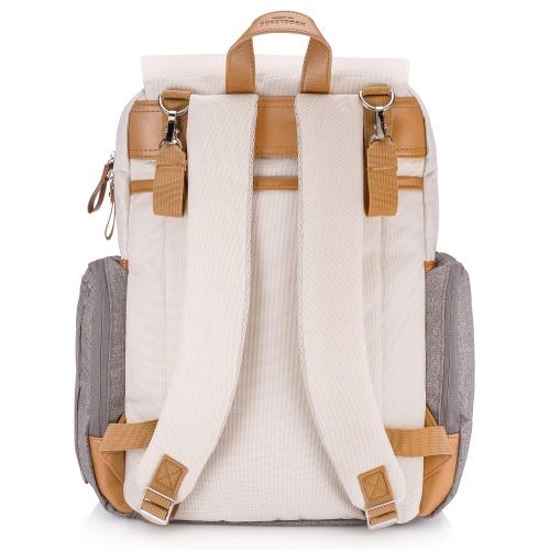  Baby On-The-Go Diaper Backpack by Huggleboo - Large Diaper Bag with Wipes Pocket, Stroller Straps, Changing Pad and Insulated Pockets - Waterproof Canvas - Unisex Design for Moms,
