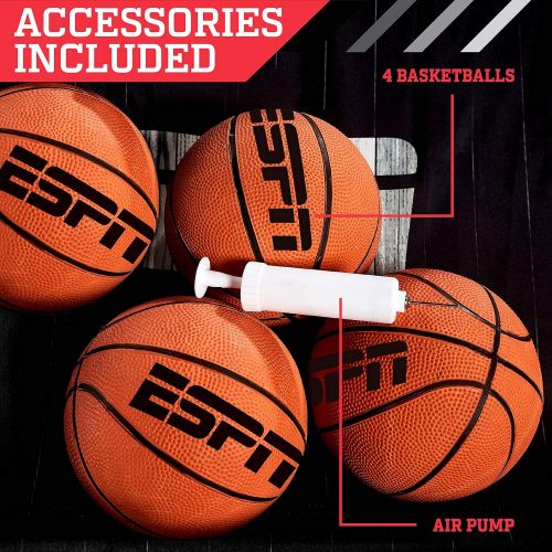  ESPN EZ Fold Indoor Basketball Game for 2 Players with LED Scoring and Arcade Sounds (6-Piece Set)