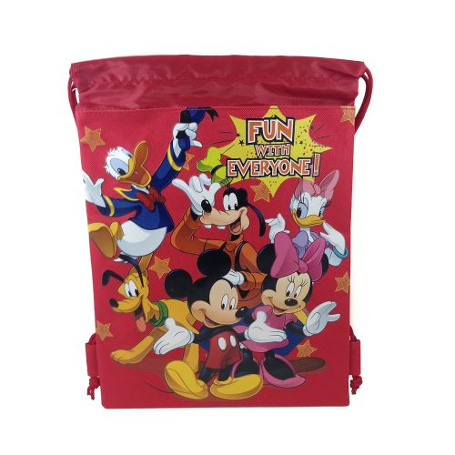 디즈니 Disney Mickey & Freinds Drawstring String Backpack School Sport Gym Tote Bag