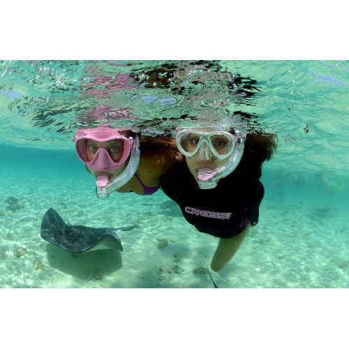 크레시 Visit the Cressi Store Cressi Clio Full Foot Fin Frameless Mask Dry Snorkel Set with Carry Bag, Black, Size 10/11-Size 45/46