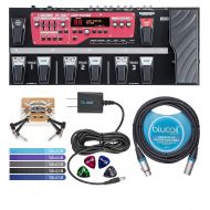 BOSS RC-300 Loop Station - 3 Channel Mixer Bundle with Blucoil 9V 670mA DC Power Supply, 10-Ft Balanced XLR Cable, 2-Pack of Pedal Patch Cables, 4 Pack of Celluloid Guitar Picks an