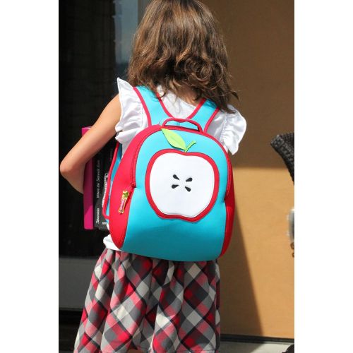  Dabbawalla Bags Apple of My Eye Kids Toddler Preschool and Daycare Backpack, Red/Blue