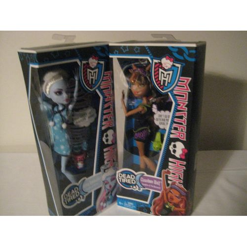 마텔 Mattel Monster High Dead Tired Clawdeen Wolf Doll & Monster High Dead Tired Abbey Bominable Doll (2 Pack)