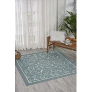 Nourison Home & Garden (RS019) Light Blue Rectangle Area Rug, 7-Feet 9-Inches by 10-Feet 10-Inches (79 x 1010)