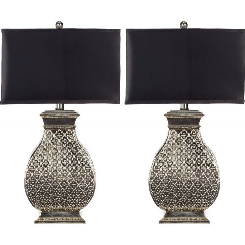  Safavieh Lighting Collection Malaga Silver 30-inch Table Lamp (Set of 2)