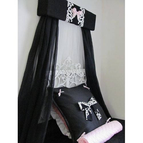  Black Padded Upholstered 24 Bed Canopy SALE So Zoey Boutique Custom Design
