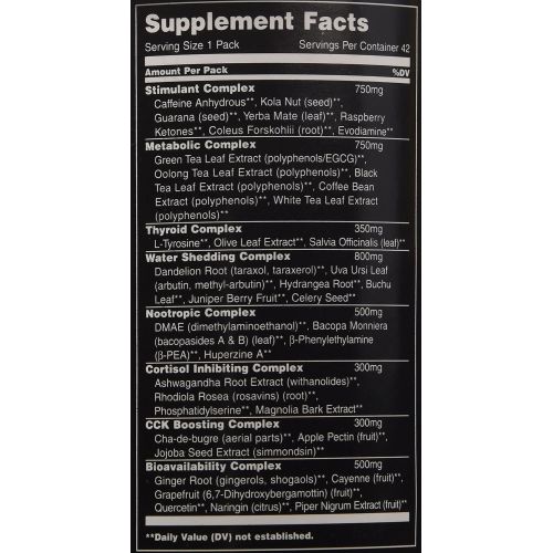  Animal Cuts  All-in-one Complete Fat Burner Supplement with Thermogenic and Metabolism Support - Energy Booster, Raspberry Ketones and Thyroid Complex  42 Packs