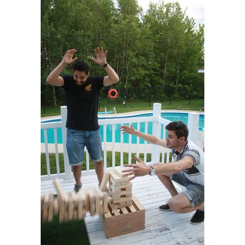  [아마존베스트]Giant Timber - Jumbo Size Wood Game - Ideal for Outdoors - Perfect for Adults, Kids 60 XL Pcs 7.5 x 2.5 x 1.5 Inch - Over 5 Feet