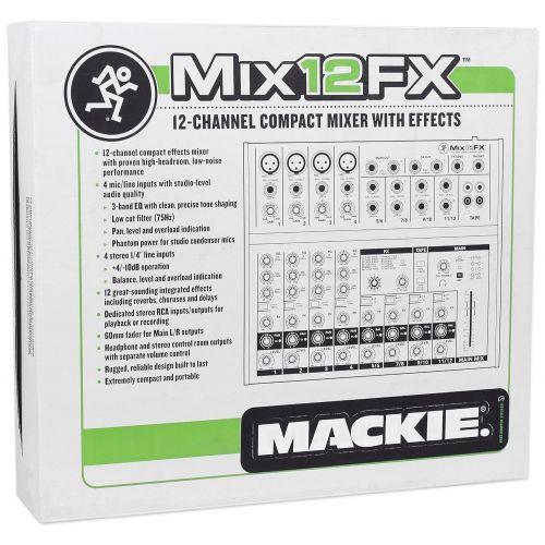  Mackie Mix12FX 12-Channel Compact Mixer WFX Proven Performance + Free Cables