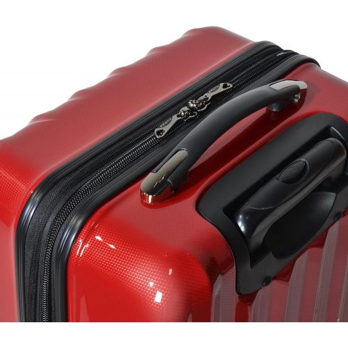  Olympia Titan 25 Inch Expandable Hardside Spinner, Red, One Size
