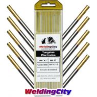 WeldingCity 10-pcs Premium TIG Welding Tungsten Electrode Rod 1.5% Lanthanated (GoldAWS: EWLa15) .040 x 7 | 10-pk