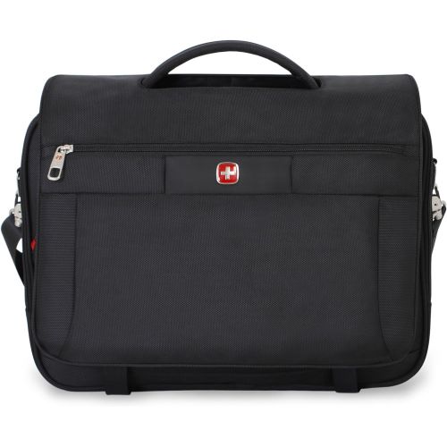  Swiss Gear SA8733 Black TSA Friendly ScanSmart Laptop Messenger Bag - Fits Most 15 Inch Laptops amd Tablets