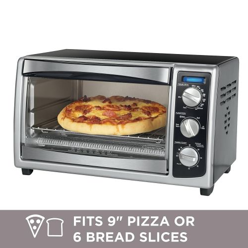 BLACK+DECKER TO1675B 6-Slice Convection Countertop Toaster Oven, Includes Bake Pan, Broil Rack & Toasting Rack, Stainless SteelBlack Convection Toaster Oven