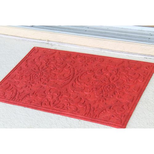  A1 Home Collections A1HCPR64-EP04 Doormat Brocade Eco-Poly Indoor/Outdoor Mat with Anti Slip Fabric Finish, Red