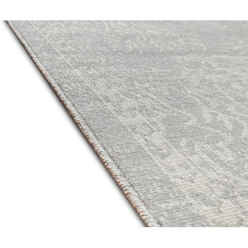  Well Woven FI-17-5 Firenze Cannes Modern Vintage Ethnic Medallion Distressed Grey Area Rug 53 x 73