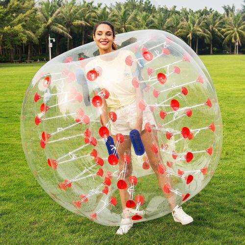  [아마존핫딜][아마존 핫딜] Amazon ANCHEER Inflatable Bumper Bubble Soccer Ball Dia 5 ft (1.5m) Giant Human Hamster Ball for Adults and Kids (red dot 1, 5 FT)