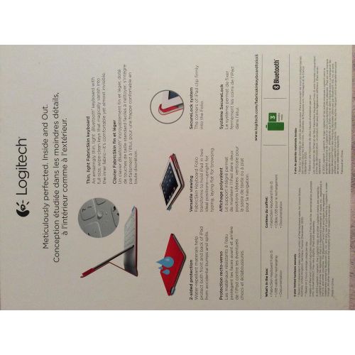 로지텍 Logitech - FabricSkin Portfolio Keyboard Case for AppleA iPadA Air - Mars Red Orange