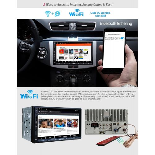  [아마존 핫딜] [아마존핫딜]ATOTO A6 Android Car Navigation Stereo w/Dual Bluetooth & Quick Charge - Premium A6Y2721PB 2G/32G Universal Auto Entertainment Multimedia Radio,WiFi/BT Tethering Internet,Support 2