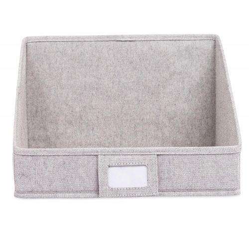  Internets Best Internet’s Best Open Cloth Storage Bin | Closet Shelf Storage Box | Organize Sheets Blankets Towels Sweaters Scarfs | Grey (4 Pack)