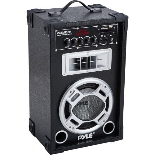  Pyle 800 Watt Powered Bluetooth Speaker - PA Dual System Disco Jam, Two-Way DJ Speakers karaoke machine , USBSD Card Readers, FM Radio, 3.5 mm AUX Input Active & Passive Speakers - Pyl
