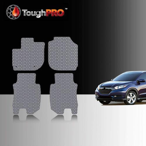  TOUGHPRO Floor Mat Accessories Set (Front Row + 2nd Row) Compatible with Honda HR-V - All Weather - Heavy Duty - (Made in USA) - Black Rubber - 2016, 2017, 2018, 2019, 2020