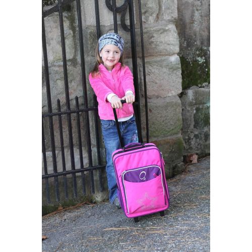  Obersee Kids Travel Suitcase, Rolling Luggage Piece, Light and Easy to Pull (Rhinestone Star)
