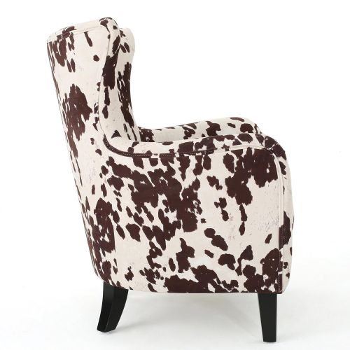  Great Deal Furniture Analy Classic Milk Cow Velvet Club Chair