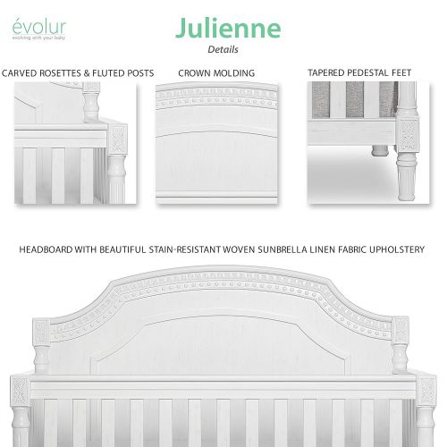  Evolur Julienne 5 in 1 Convertible Crib in Cloud