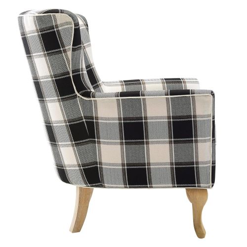  Dorel Living Middlebury Checkered Pattern Accent Chair, Black & White Checkered