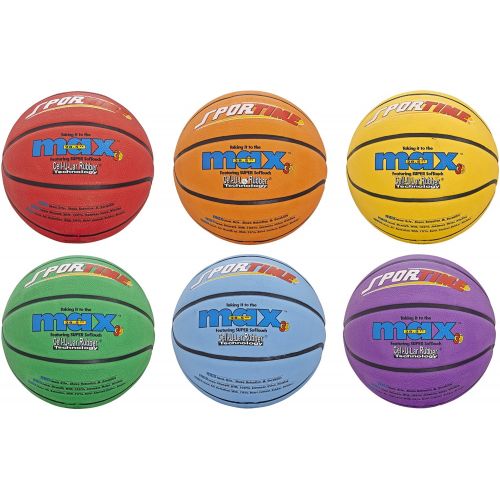  SportimeMax Womens Basketballs, 28-12 Inches, Multiple Colors, Set of 6