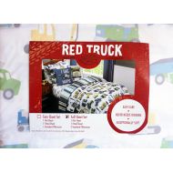 Red Truck Moving Company Red Truck Boys Bedding 3 Piece Twin Sheet Set Construction Vehicles Dump Trucks Back Hoes Bulldozers