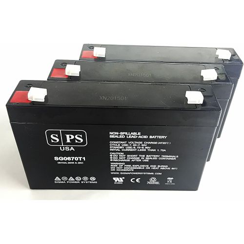  6V 7Ah Replacement Battery AJC-C7S - SPS Brand (3 Pack)
