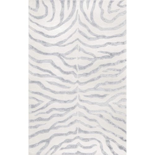  NuLOOM nuLOOM Grey Hand Tufted Plush Zebra Area Rug, 5 x 8