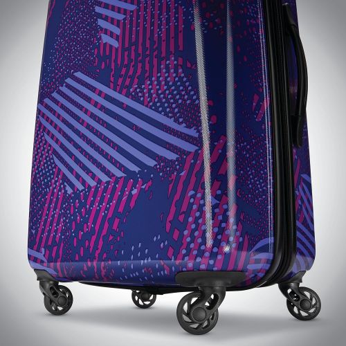  American Tourister Moonlight Hardside 3 Piece Spinner Set 21 24 and 28 (Purple Storm)
