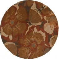 Surya Athena ATH-5102 Transitional Hand Tufted 100% Wool Sepia 6 Round Floral Area Rug