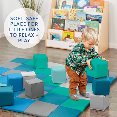  ECR4Kids Softzone Patchwork Toddler Foam Play Mat, 58 Square, Primary
