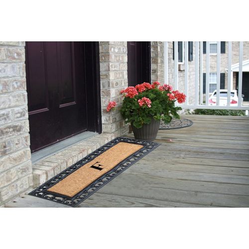  A1 Home Collections First Impression Exclusive Hand Crafted Myla Monogrammed Entry Doormat, Large Double Door Size (17.7 x 47.25)-RC2004F