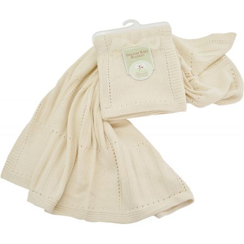  American Baby Company Sweater Knit Swaddle Blanket Made with Organic Cotton, Natural Color