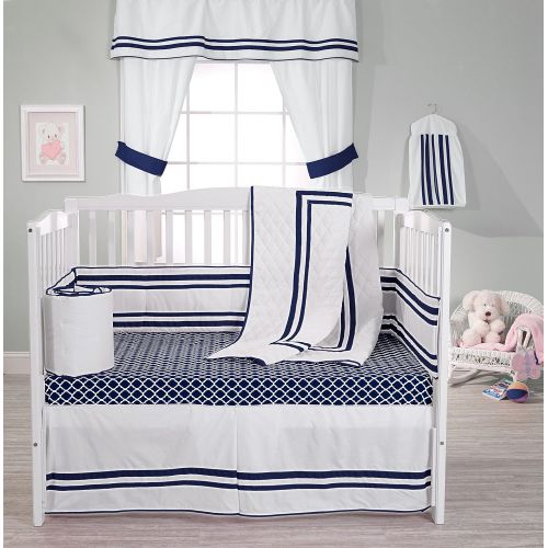  BabyDoll Bedding Baby Doll Bedding Soho 4 Piece Crib Bedding Set with 100% trellis design cotton sheet, Blue