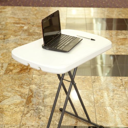 라이프타임 LIFETIME 80251 Adjustable Folding Laptop Table TV Tray, 26 Inch, White Granite