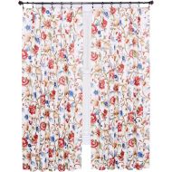 Ellis Curtain Cornwall Jacobean Floral Thermal Insulated Pinch Pleated Curtains, 96 by 84-Inch, Multicolor