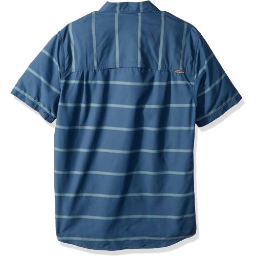 퀵실버 Quiksilver Mens Wake Stripe UPF 50+ Sun Protection Shirt