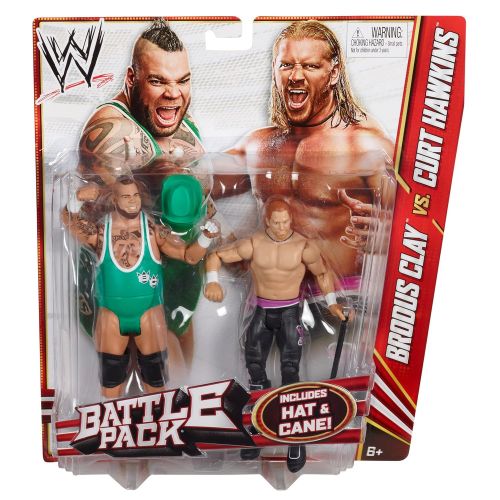 더블유더블유이 WWE Series 20 Battle Pack: Curt Hawkins vs. Brodus Clay Figure, 2-Pack